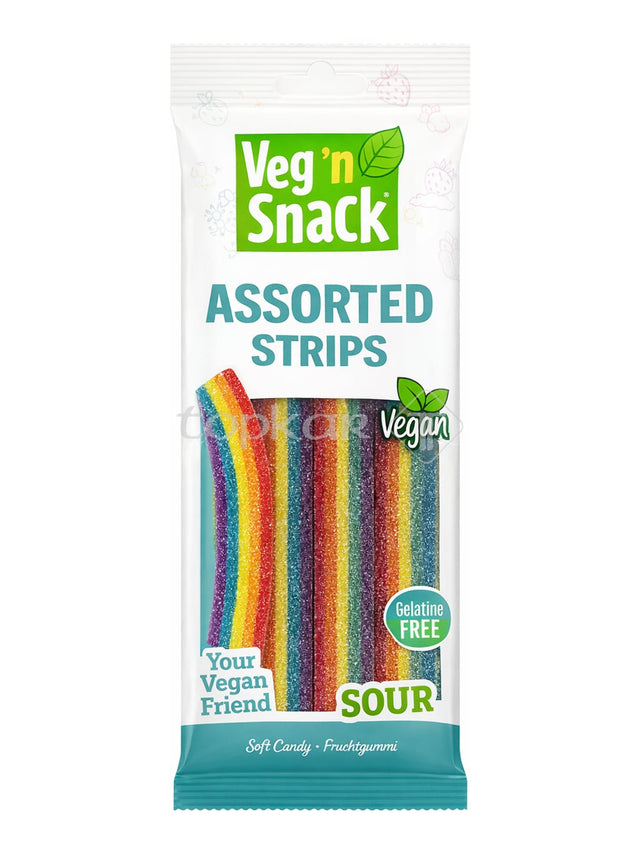 Veg'n Snack Saure Fruchtstreifen 170g – veganes saures Fruchtgummi Frucht-Mix