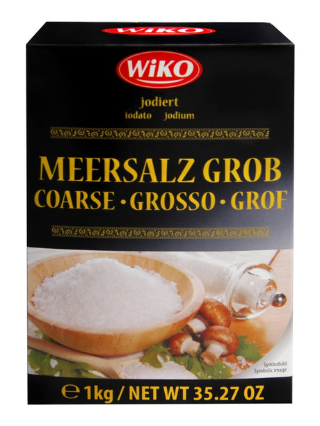 WiKO Meersalz jodiert grob 1 kg – grobes Speisesalz aus Italien