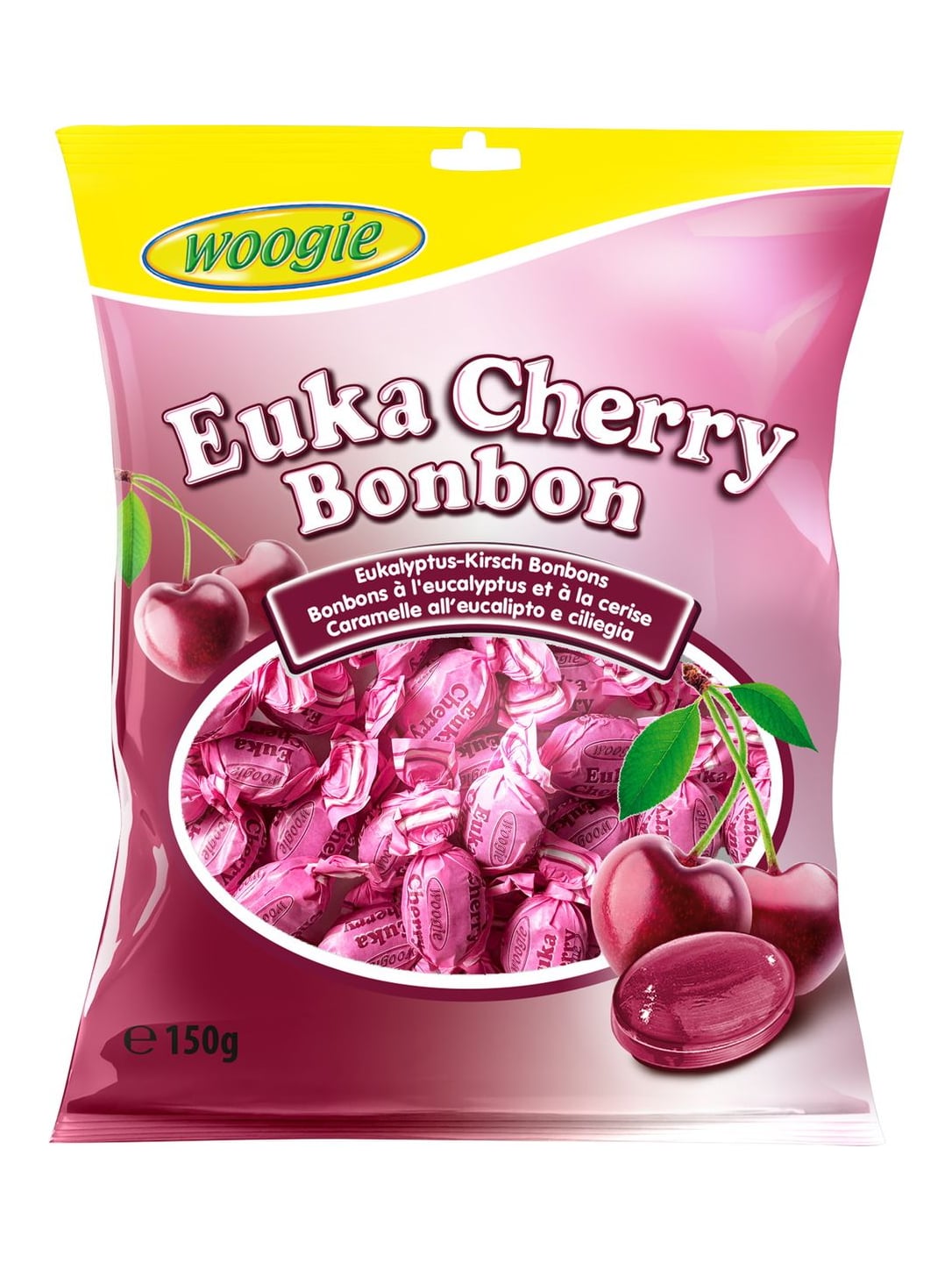 Woogie Bonbons Eukalyptus Kirsche 150g – Kirschbonbons mit Menthol