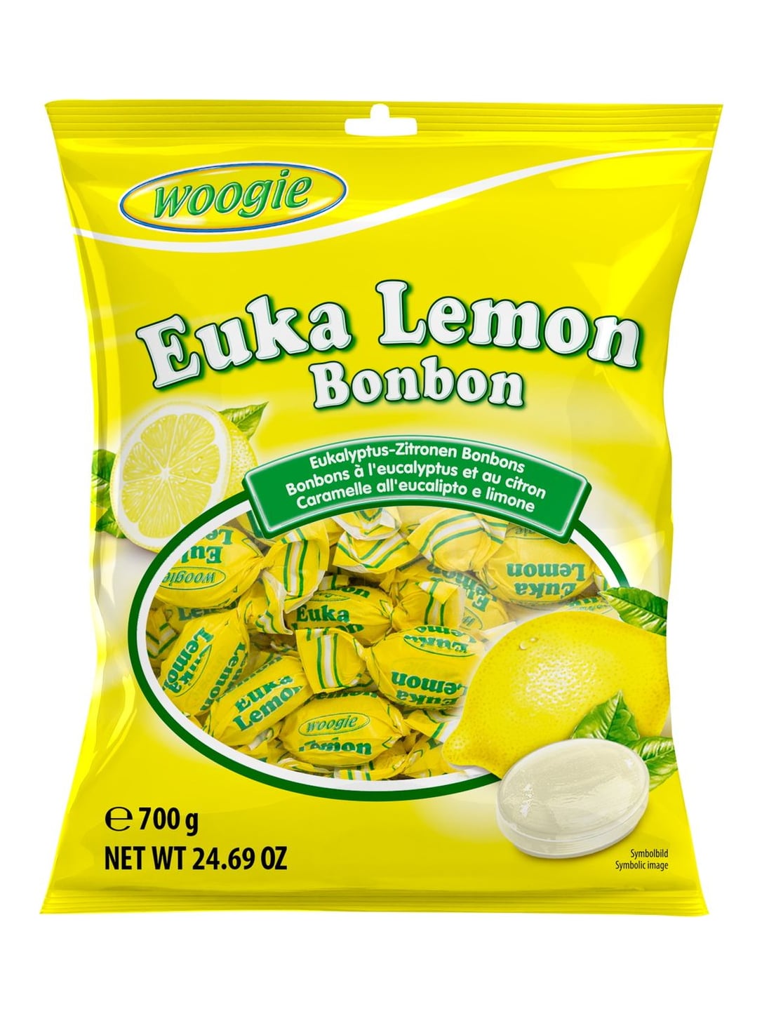 Woogie Bonbons Euka Lemon 700g – Eukalyptus Zitrone Hartkaramellen