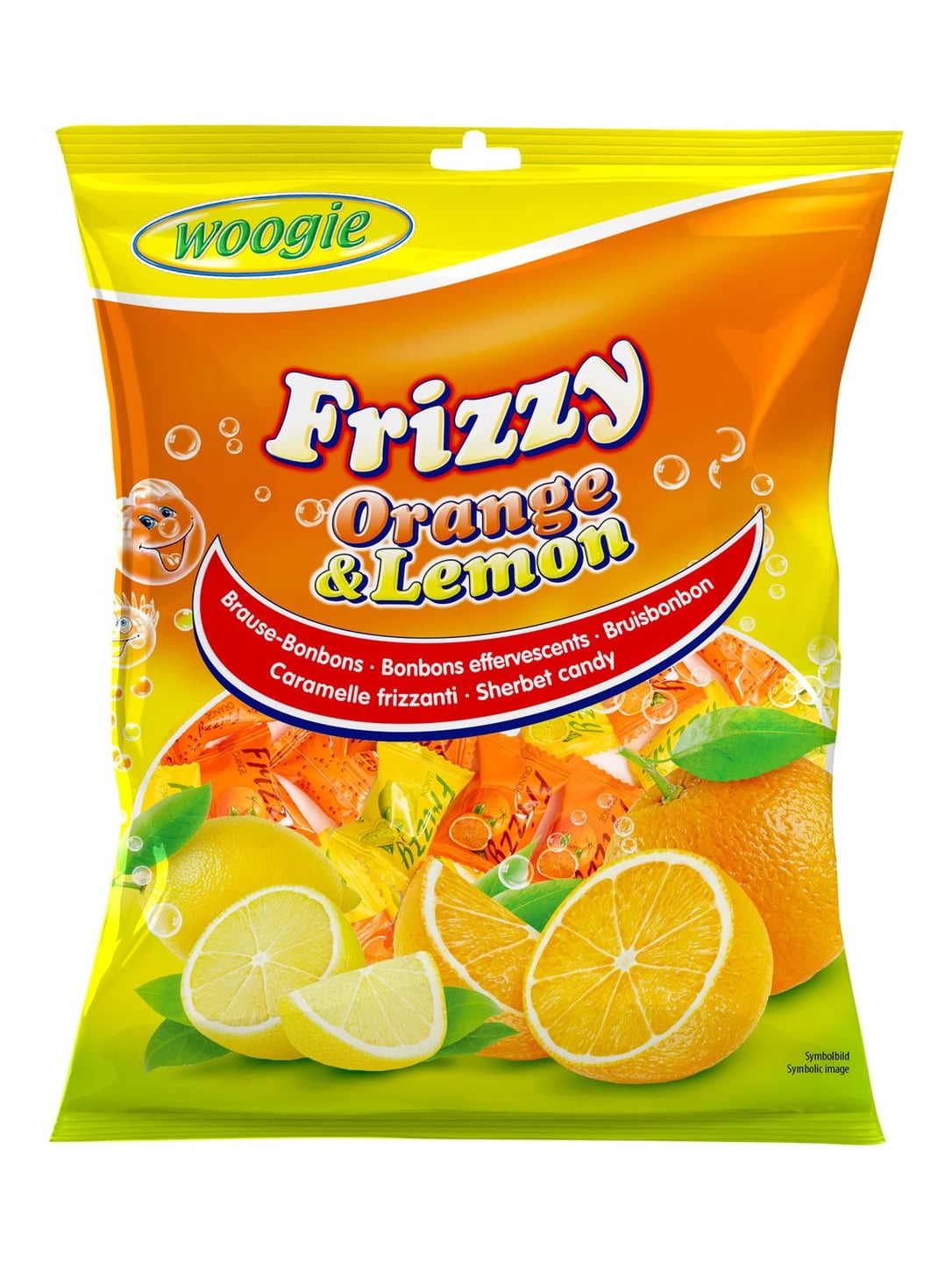 Woogie Bonbons Frizzy Orange &amp; Lemon 170g – Brausebonbons Orange Zitrone