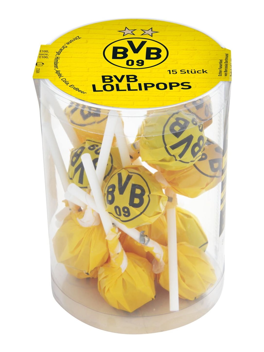Woogie BVB Lollipops 150g – fruchtige Lutscher im Fan-Design