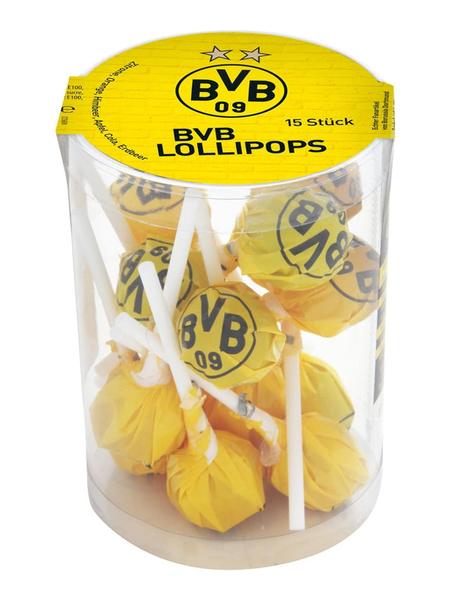 Woogie BVB Lollipops 150g – fruchtige Lutscher im Fan-Design