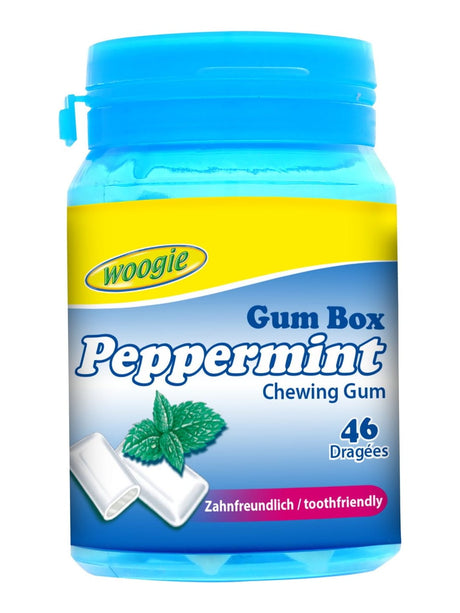 Woogie Kaugummi Pfefferminze zuckerfrei 64,4 g – Peppermint Chewing Gum