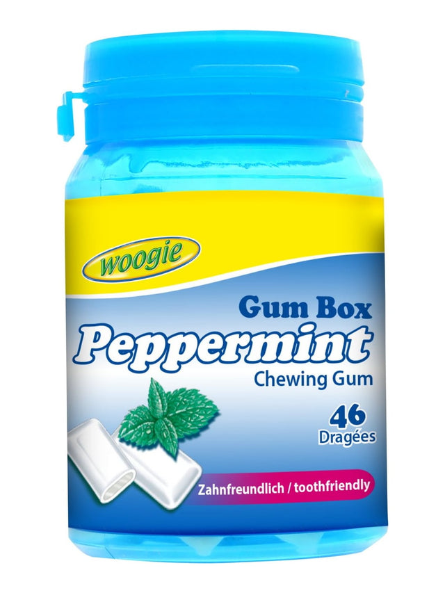 Woogie Kaugummi Pfefferminze zuckerfrei 64,4 g – Peppermint Chewing Gum