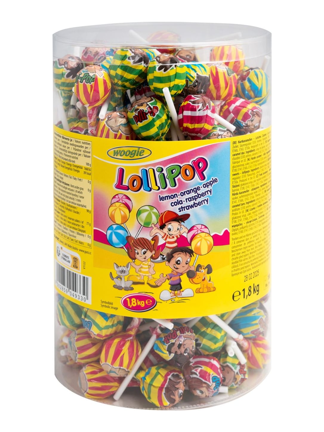 Woogie Lollipops 1,8 kg – bunte Lutscher Hartkaramelle Großpackung