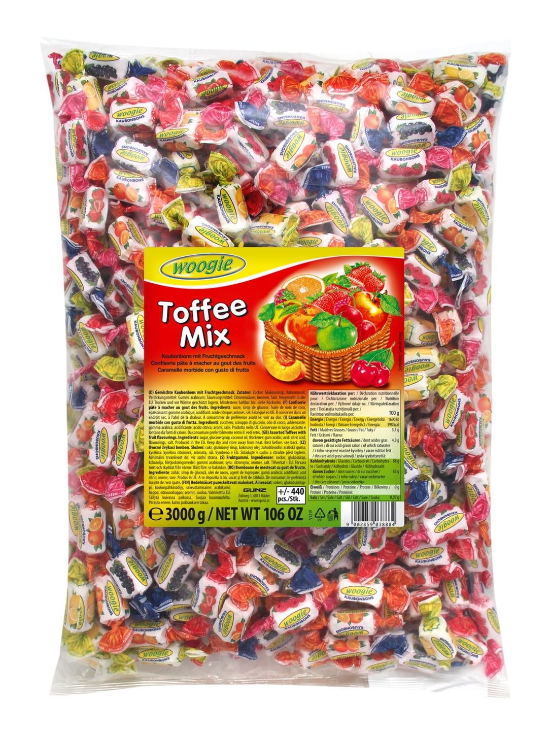 Woogie Toffee Mix 3 kg – Kaubonbons gemischte Toffee-Bonbons