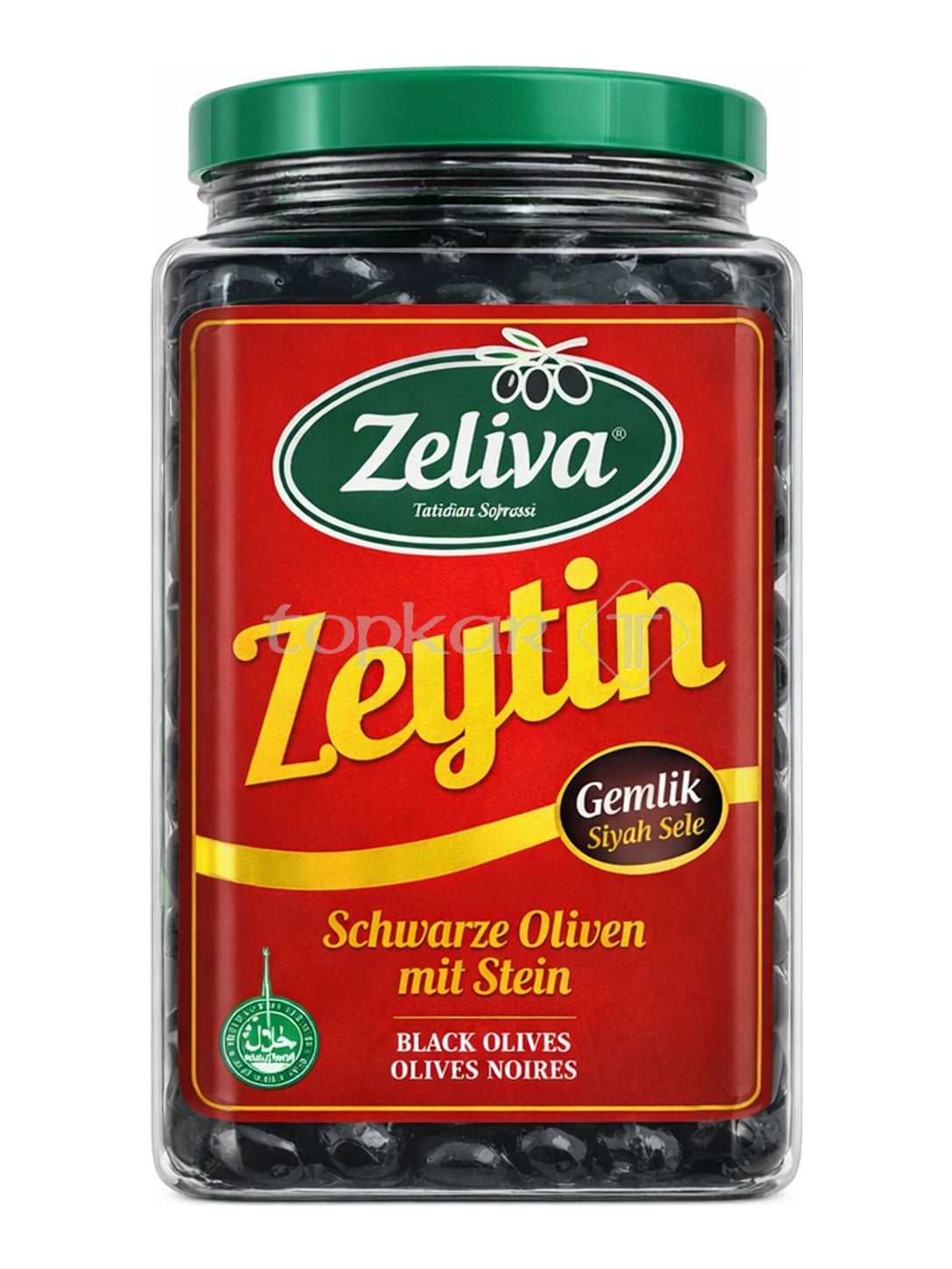 Zeliva Schwarze Oliven mit Stein 900g – Gemlik Siyah Sele Zeytini türkische Oliven