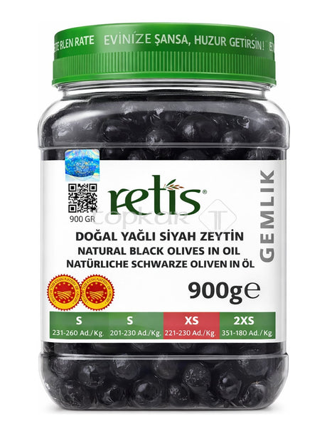Zetis Schwarze Oliven Gemlik in Öl